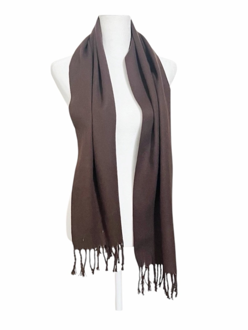 Rigs & Rossi 100% Cashmere Fringes Scarf Black Unisex